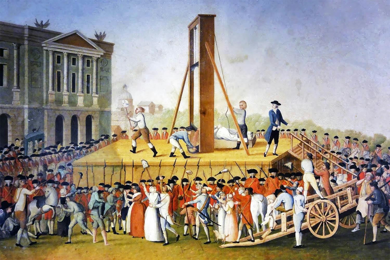 antoinette avratt Bild på en giljotin.